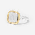 Monogrammed Cable Ring in Silver & Gold