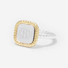 Monogrammed Cable Ring | Silver & Gold