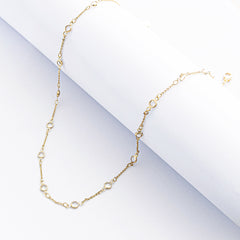 crystal station necklace on white
