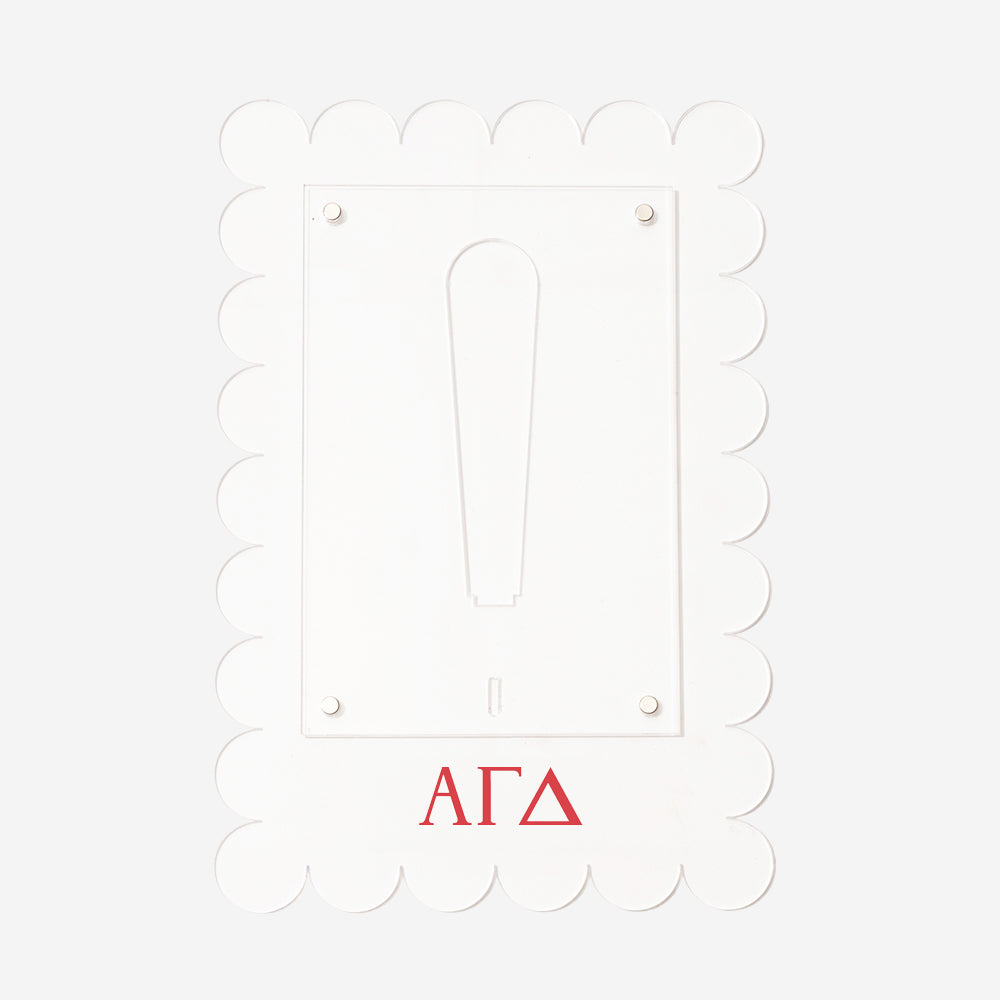 alpha gamma delta scalloped picture frame