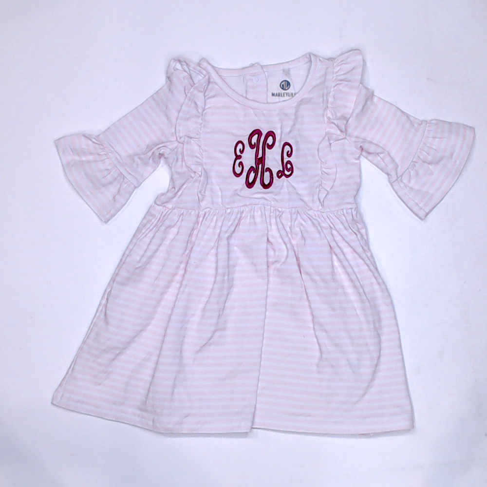 BLOOPER KIDS: Monogrammed Kids Ruffle Dress