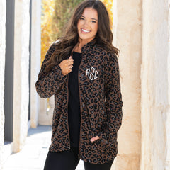 sable cheetah fleece jacket on peyton