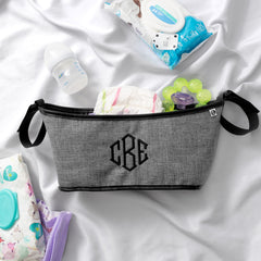 Monogrammed Stroller Caddy | Heathered Gray