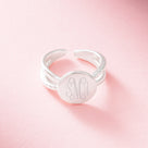Monogrammed Criss Cross Ring | Silver