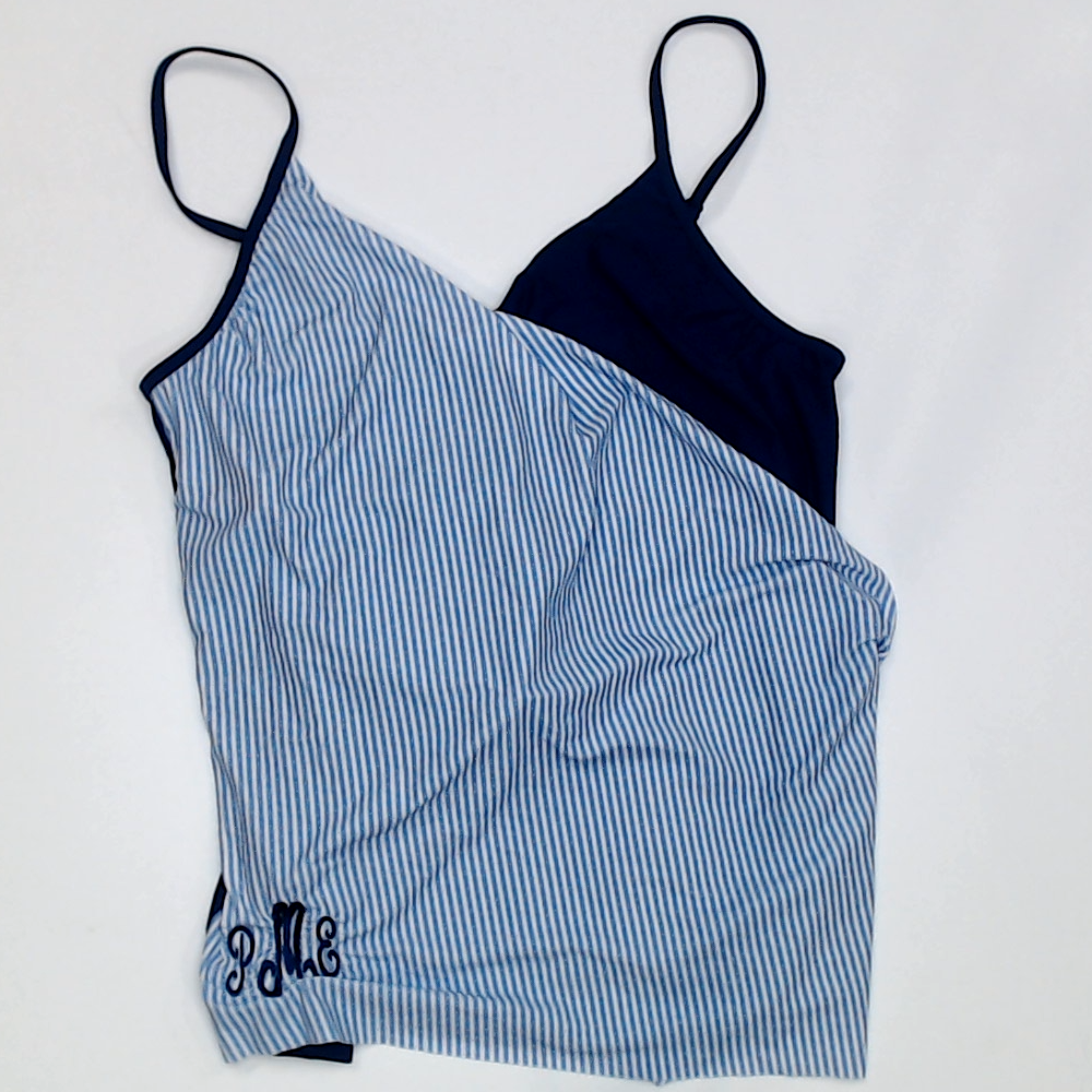 BLOOPER SWIM: Monogrammed Ruched Tankini