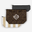 Monogrammed Packable Cosmetic Bags | Leopard Print