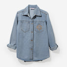 Monogrammed Denim Shacket | Light Wash