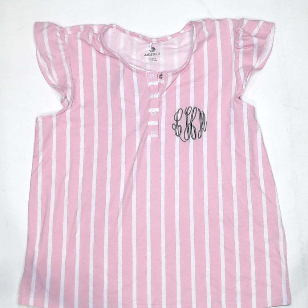 BLOOPER CLOTHING: Monogrammed Ruffle Top