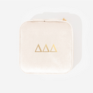 Delta Delta Delta Velvet Travel Jewelry Case | Ivory