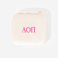 alpha omicron pi velvet travel jewelry case