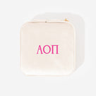 Alpha Omicron Pi Velvet Travel Jewelry Case | Ivory