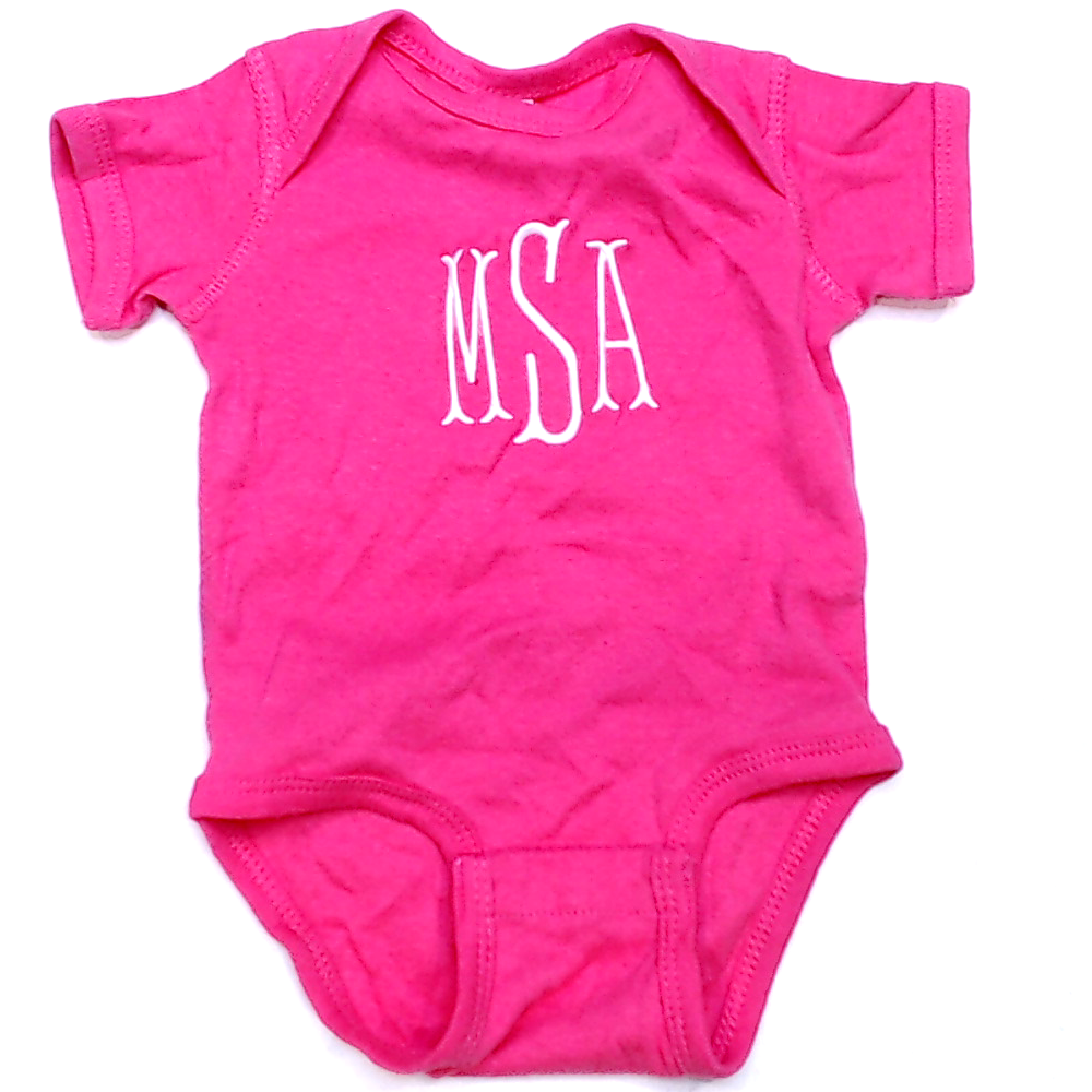 BLOOPER KIDS: Monogrammed Baby Short Sleeve Bodysuit