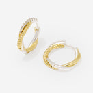 Pave Cable Hoop Earrings | Silver & Gold