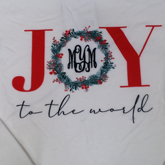 BLOOPER CLOTHING: Personalized Joy to the World Crewneck Sweatshirt