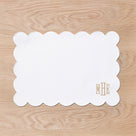 Monogrammed Scalloped Placemat | White
