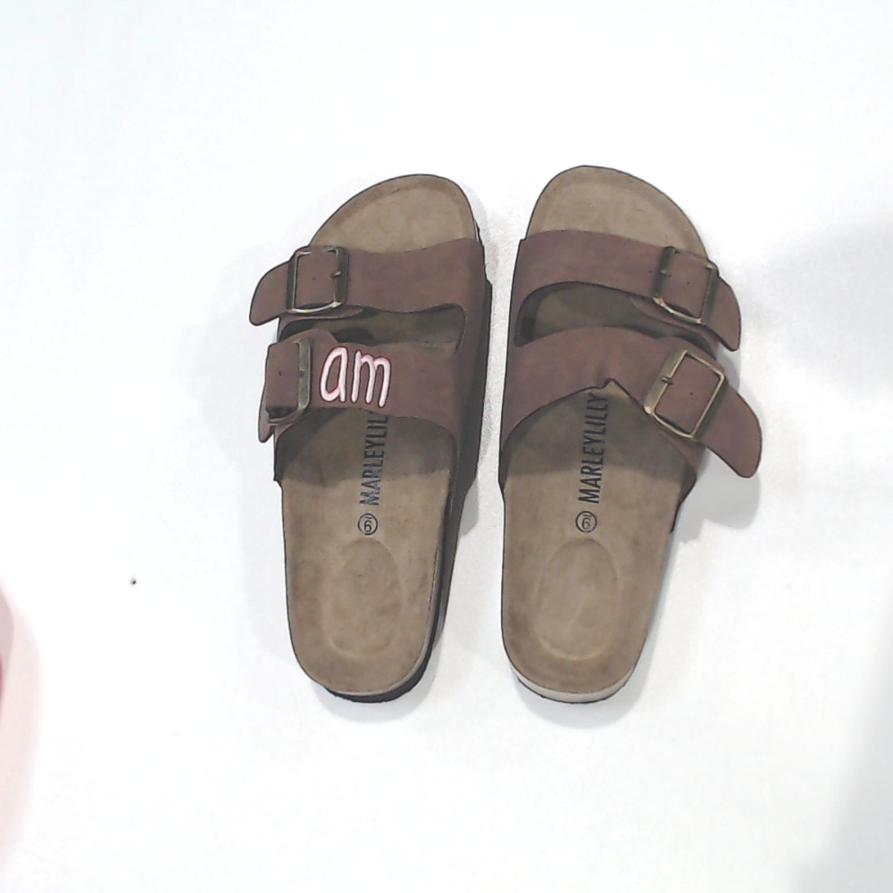 BLOOPER SHOES: Monogrammed Double Strap Sandals
