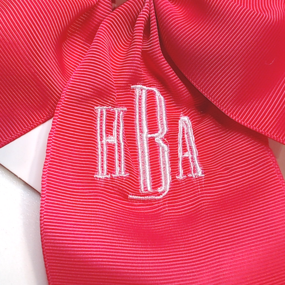 BLOOPER KIDS Monogrammed Girls Hair Bow