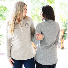 duo heathered pullover tunic on peyton and katie