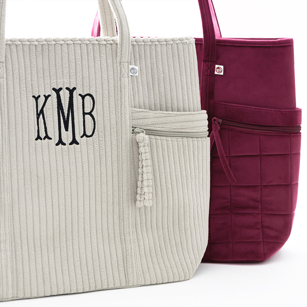 duo pocket tote bag up close