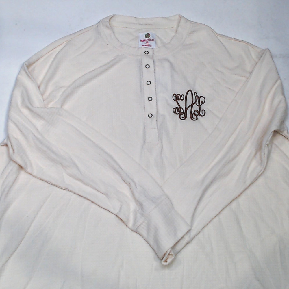 BLOOPER CLOTHING: Monogrammed Waffle Henley Tunic