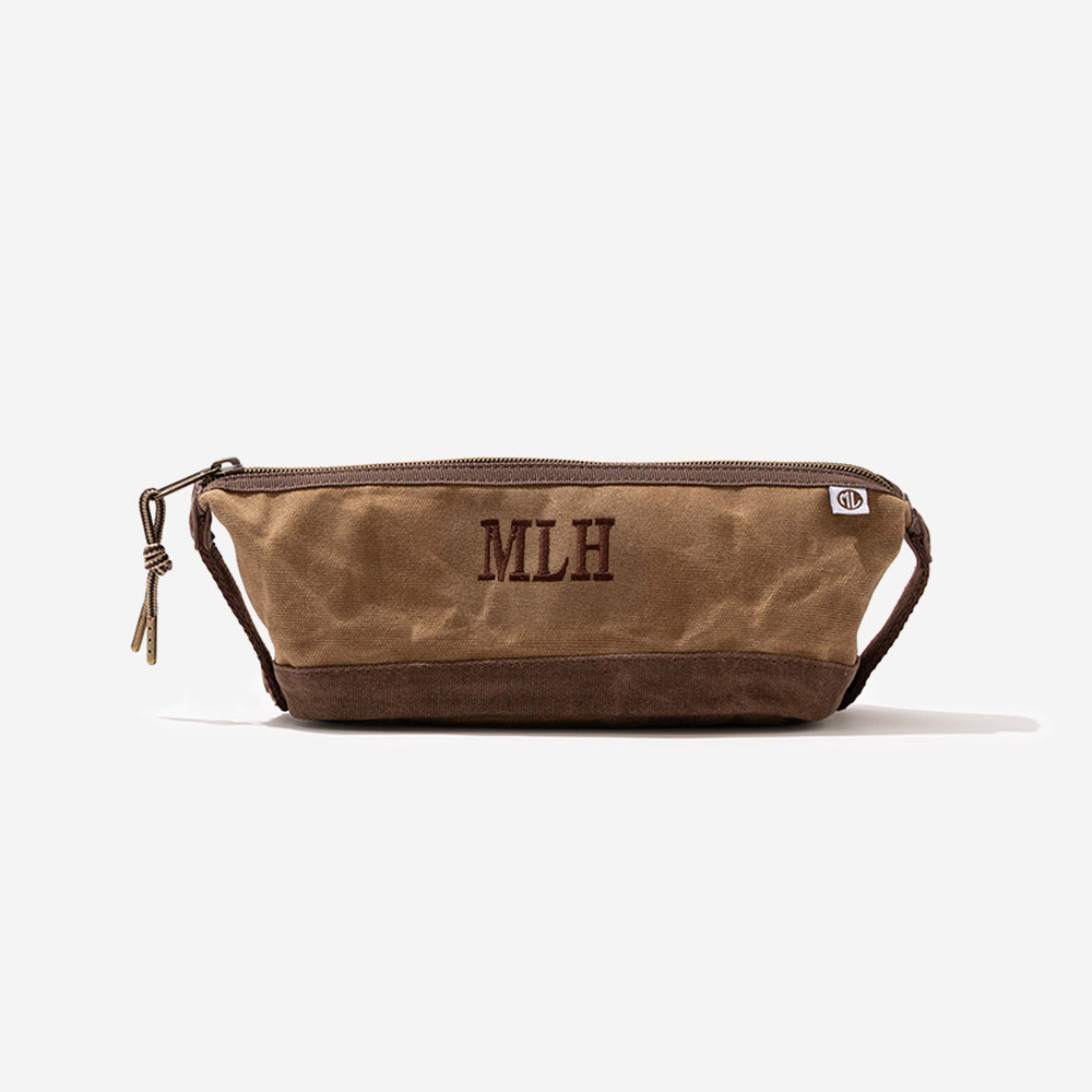 Kids Monogrammed Waxed Canvas Dopp Kit | Marleylilly