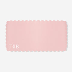 Gamma Phi Beta Desk Mat in Blush | Faux Leather Sorority Desk Accessory