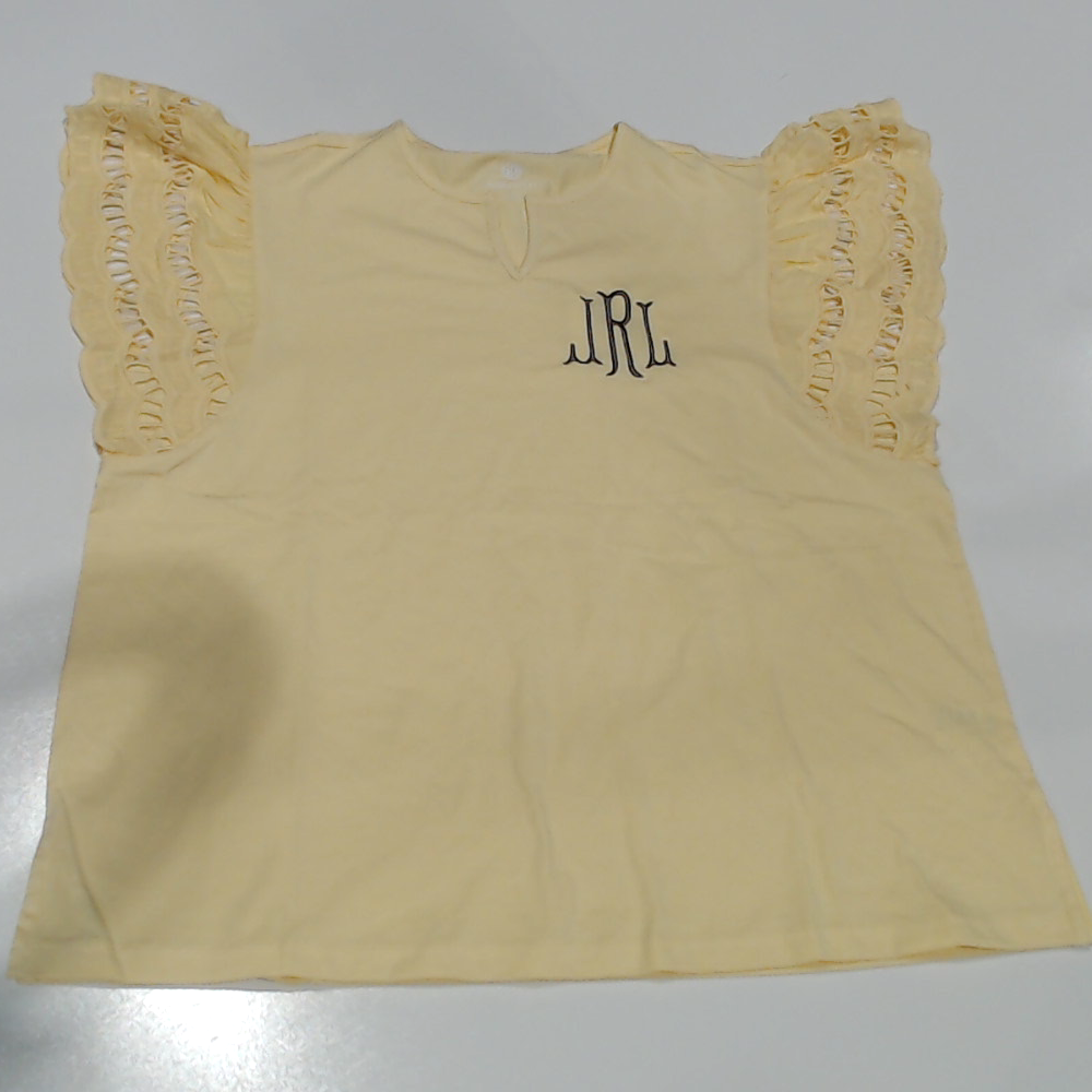 BLOOPER CLOTHING: Monogrammed Flutter Sleeve Top