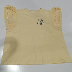 BLOOPER CLOTHING: Monogrammed Flutter Sleeve Top