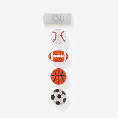 monogrammed sports smartwatch charm set in silver