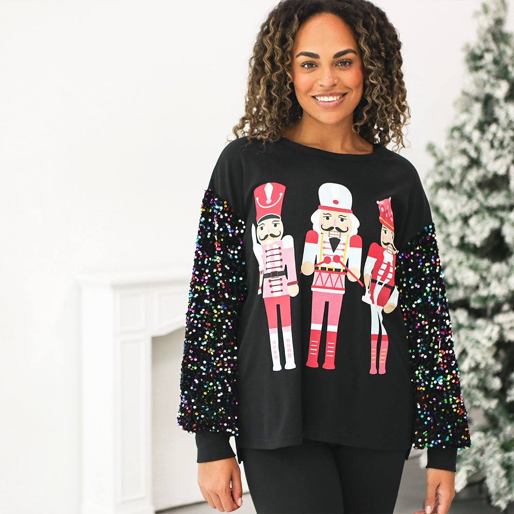 nutcracker sweatshirt on jae