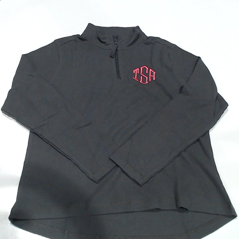 BLOOPER CLOTHING: Monogrammed Lightweight Waffle Quarter Zip Pullover