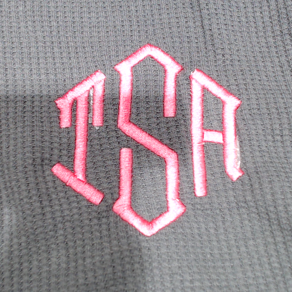 BLOOPER CLOTHING: Monogrammed Lightweight Waffle Quarter Zip Pullover