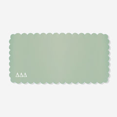 Delta Delta Delta Desk Mat in Light Mint | Faux Leather Sorority Desk Mat