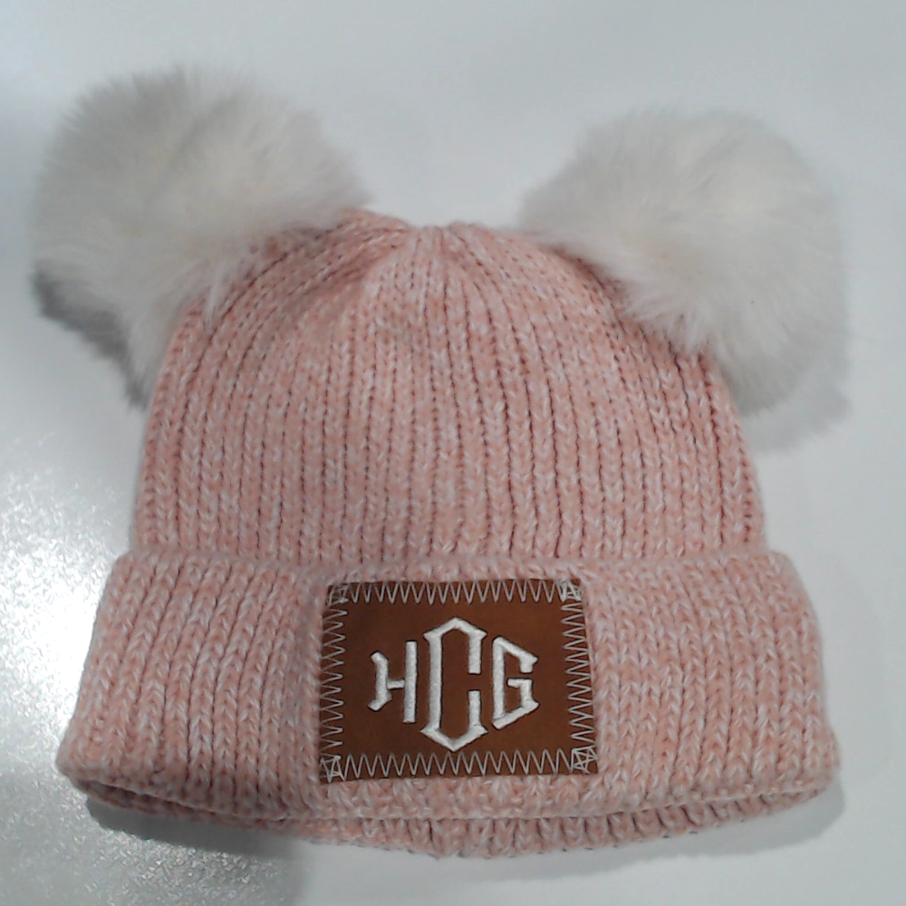 BLOOPER KIDS: Monogrammed Kids Pom Pom Beanie