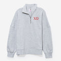 Chi Omega Oversized Quarterzip | Heathered Gray