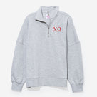 Chi Omega Oversized Quarterzip | Heathered Gray