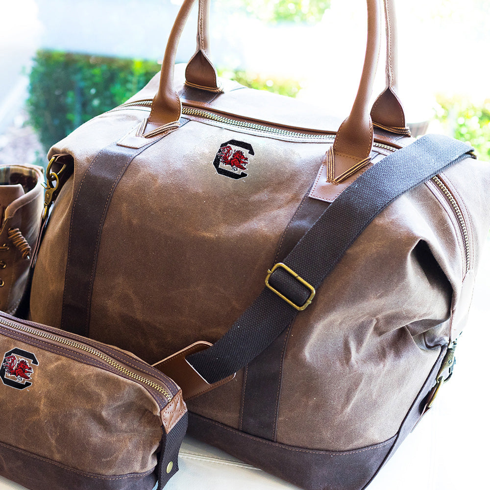 South Carolina Gamecocks Waxed Canvas Dopp Kit | Brown