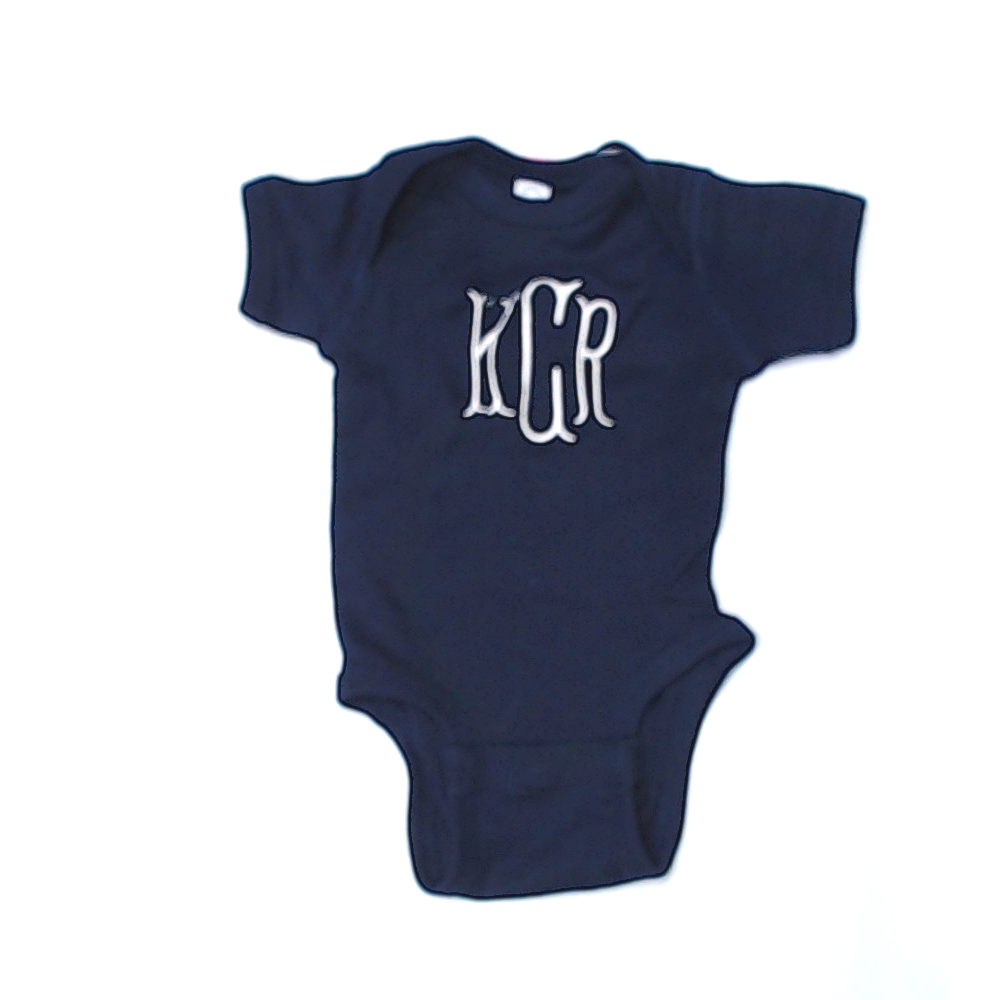 BLOOPER KIDS: Monogrammed Baby Short Sleeve Bodysuit