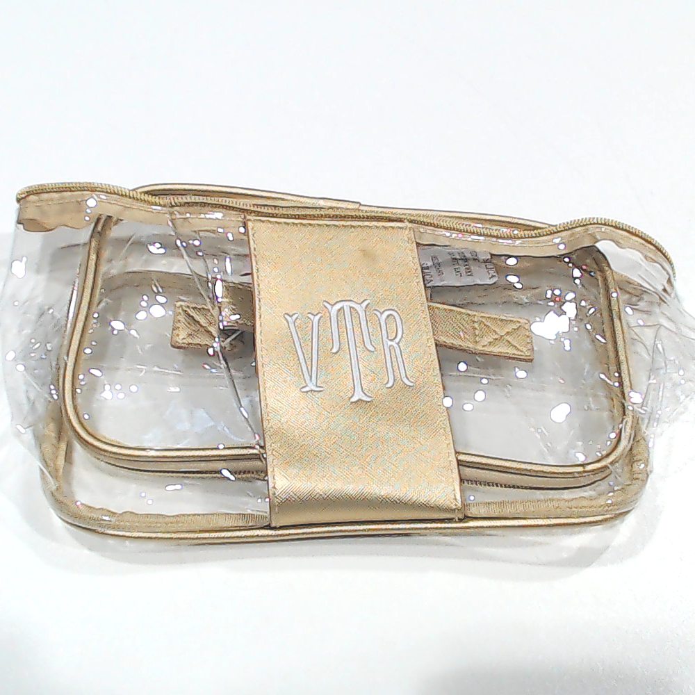 BLOOPER BAG: Monogrammed Clear Train Case