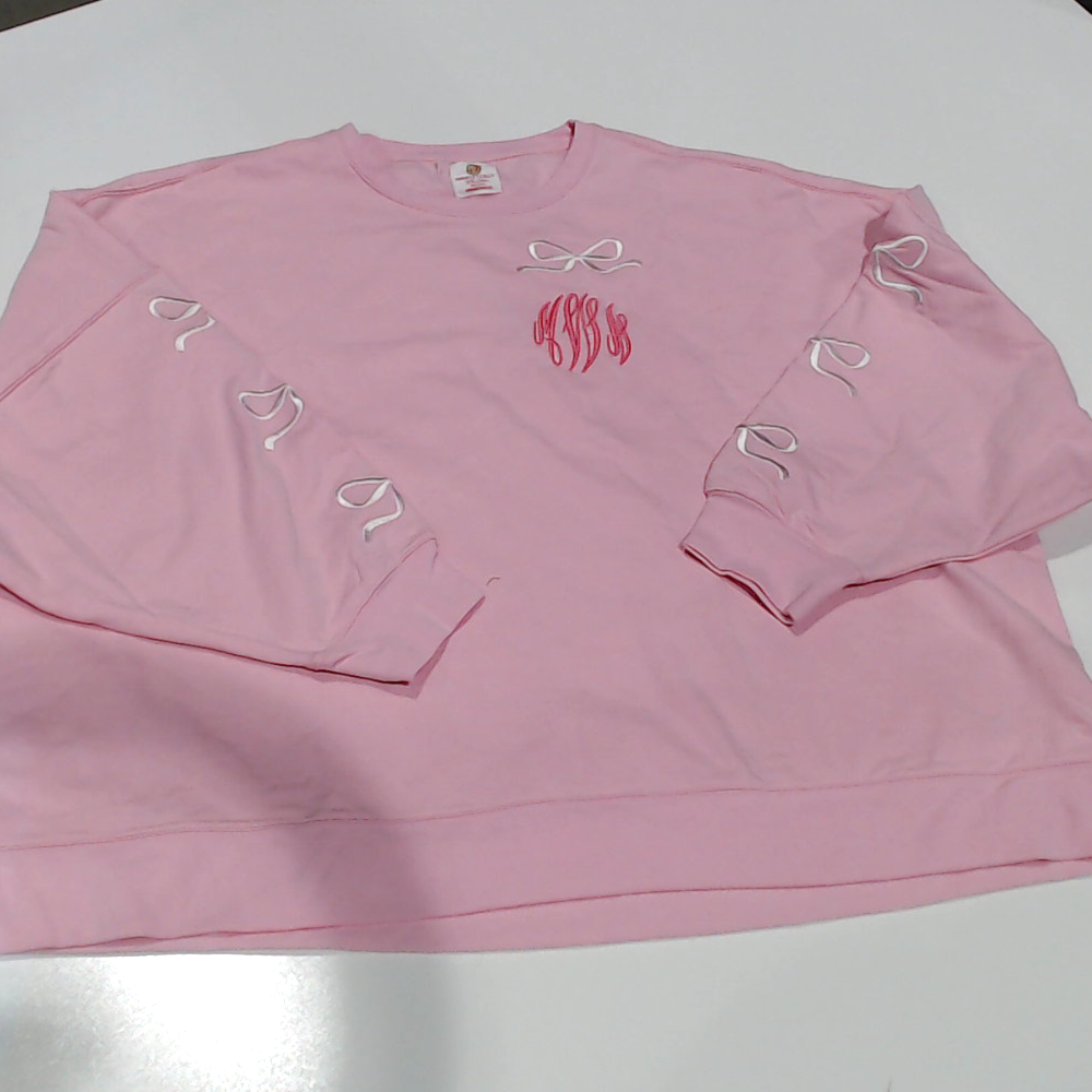 BLOOPER CLOTHING: Monogrammed Embroidered Bow Sweatshirt