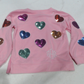 BLOOPER KIDS: Monogrammed Kids Sequin Hearts Sweatshirt