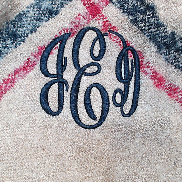 BLOOPER CLOTHING: Monogrammed Plaid Cowl Neck Poncho