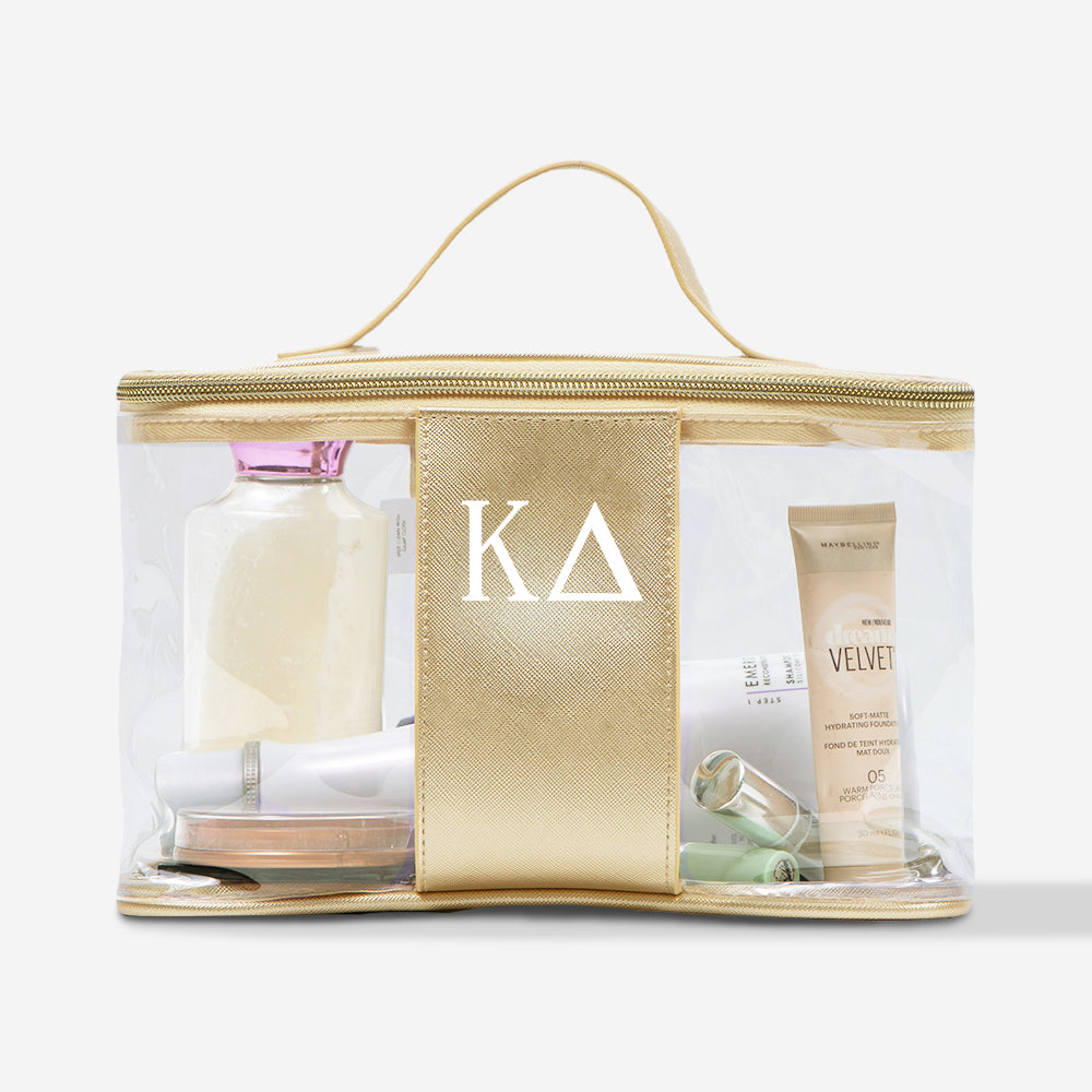 Kappa Delta Clear Train Case | Monogrammed Sorority Travel Accessories