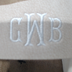 BLOOPER SHOES: Monogrammed Double Strap Sandals