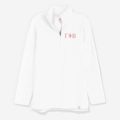 Gamma Phi Beta Pullover Sweatshirt in White | Sorority Quarter Zip