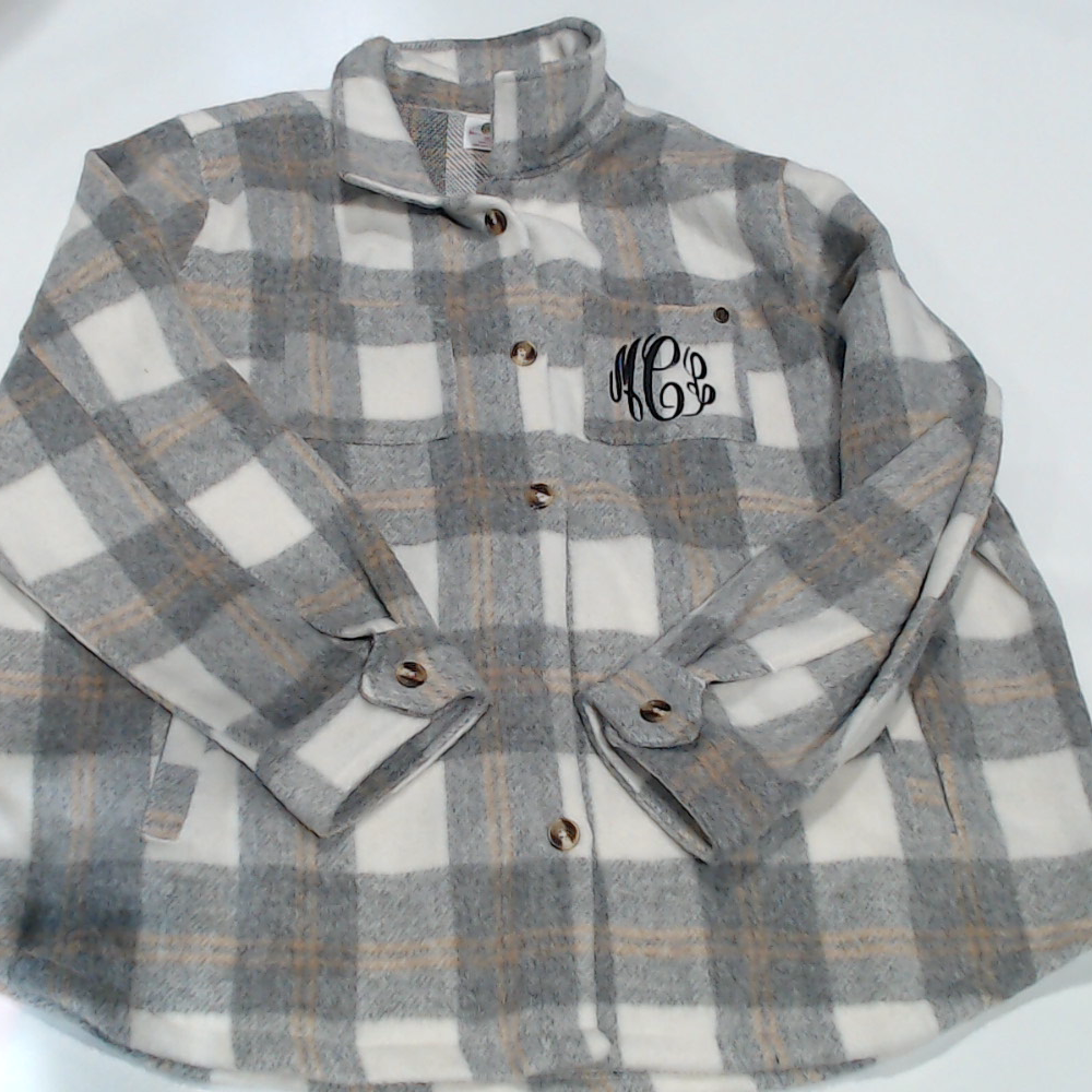 BLOOPER CLOTHING: Monogrammed Fuzzy Shacket