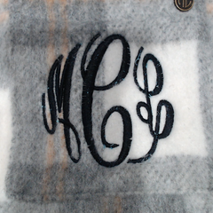 BLOOPER CLOTHING: Monogrammed Fuzzy Shacket