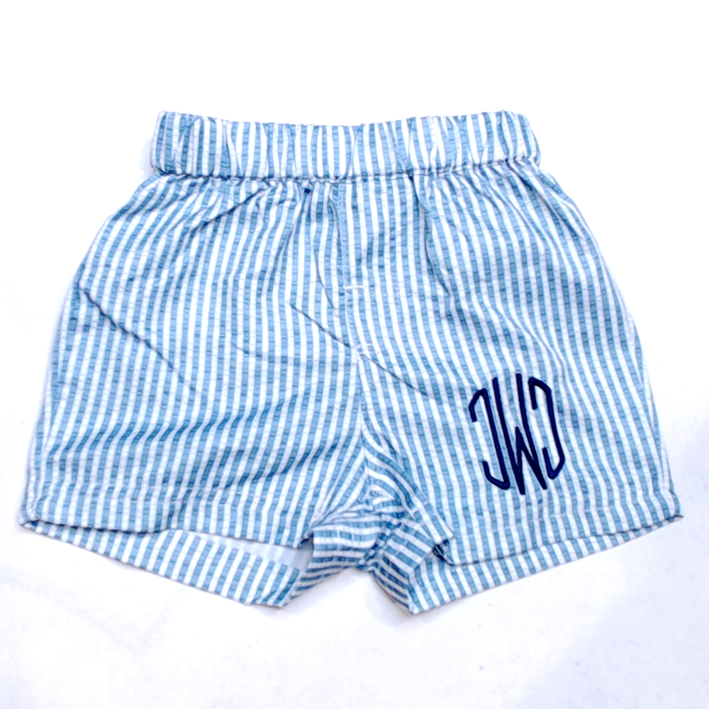 BLOOPER KIDS: Monogrammed Boys Swim Trunks