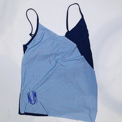 BLOOPER SWIM: Monogrammed Ruched Tankini