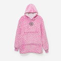 monogrammed blanket hoodie in pink cheetah